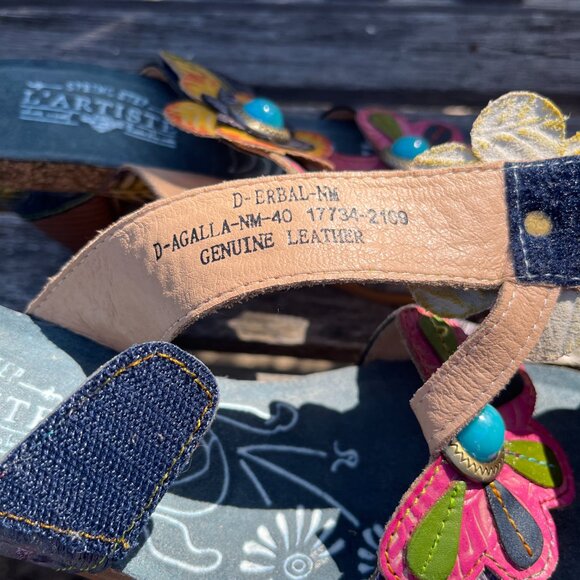 L'Artiste New Spring Step Women's Bari Floral Navy Multi Sandals, Size 40 = 9M - Picture 6 of 12